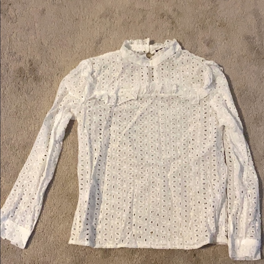 White Blouse Ruffles